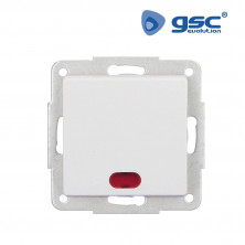 Mecanismo empotrar Serie GAMMA Pulsador LED 10A-220V Blanco GAMMA GSC C1/1