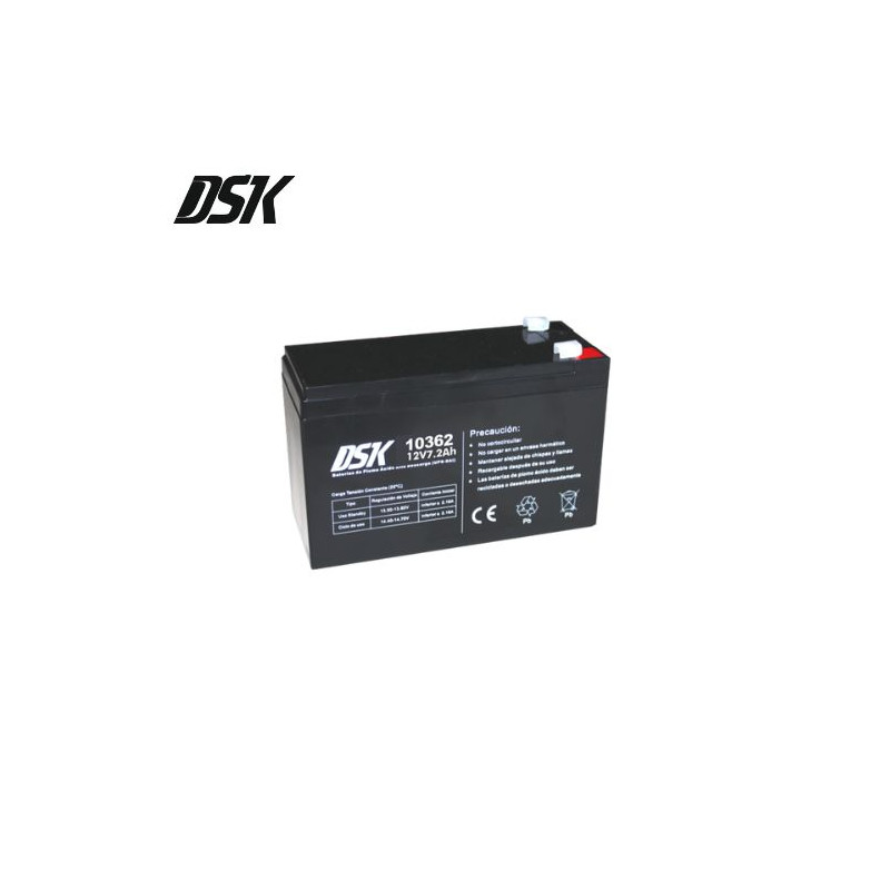 Batería de Plomo 12v 7,2 Ah Alta Descarga UPS-Indicado para SAIs(Largo 151 x Ancho 65 xAlto 94mm)DSK