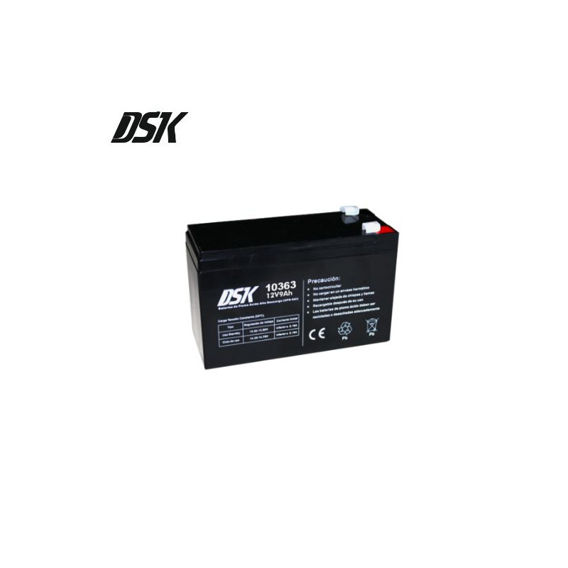Batería de Plomo 12v 9 Ah Alta Descarga UPS-Modelo recomendado para SAIs DSK