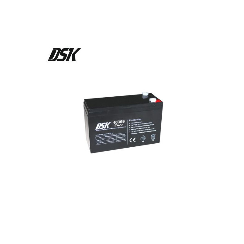Batería de Plomo 12v 6 Ah Alta Descarga UPS-Indicado para SAIs(Largo 151 x Ancho 50 x Alto 96mm) DSK