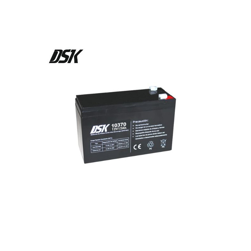 Batería de Plomo 12v 12Ah Alta Descarga UPS-Modelo recomendado para SAIs DSK