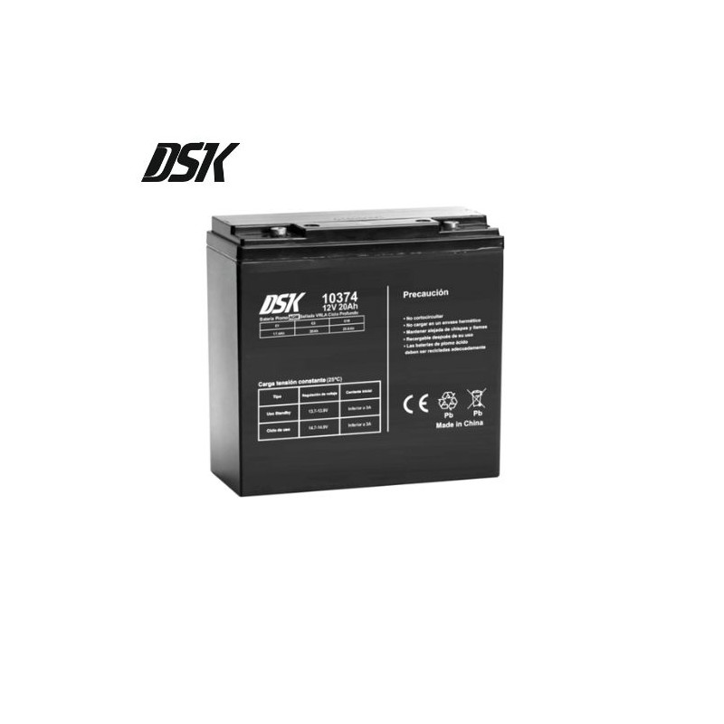 Batería de Plomo 12v 20 Ah AGM Sellada VRLA Ciclo Profundo (Largo 181 x Ancho 77 x Alto 170mm) DSK