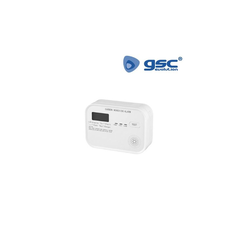 Detector monóxido de carbono con alarma 85db GSC C1/40