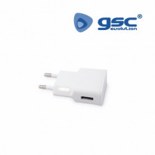 Cargador 1 toma USB 5V/1A Blanco Blister 230V GSC C1/300