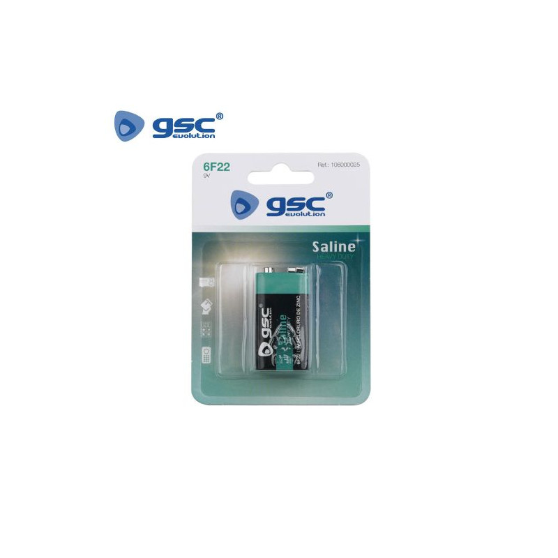 Pila Salina 9v 6F22 Evolucion Blíster 1 unidad GSC C12/144