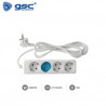 Base 4 Tomas TT 3x1,5mm 3 metros de cable Blanca (B) GSC C1/15