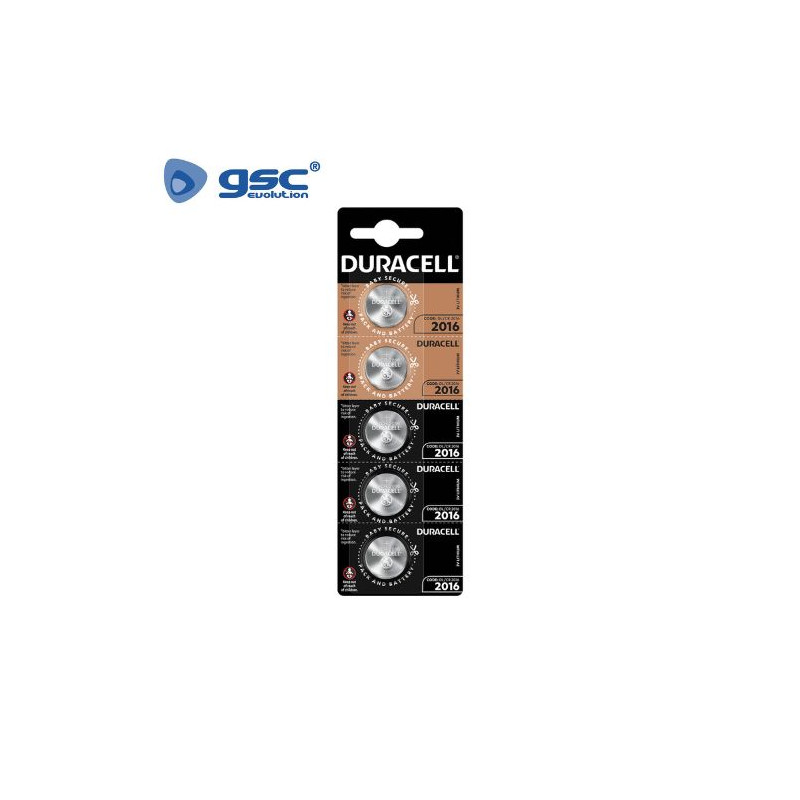 Pila Litio CR2016 3v Blíster 5 pilas DURACELL