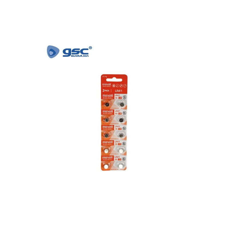 Pila botón Alcalina LR41 Blíster 10 pilas MAXELL C20/400