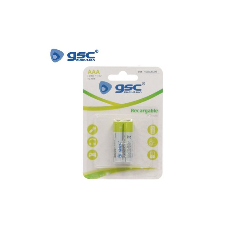 Pila Recargable AAA 800 mAh Blister 2 pilas GSC C10/100