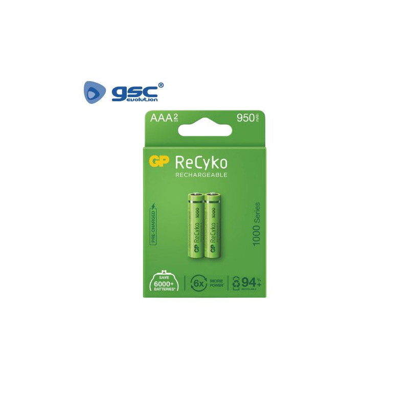 Pila Recargable AAA 1000 mAh Blister 2 pilas GP C10/100