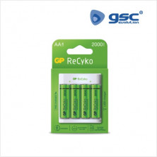 Cargador para pilas Recargables AAA/AA + 4 Pilas GP AA 2100 mAh GSC C1/12