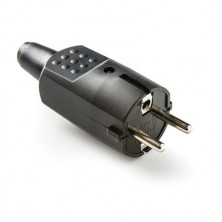 Clavija 16A 220V TT Caucho Negro Diámetro 4,8mm Retractilado FAMATEL 40