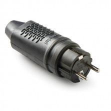 Clavija 16A 220V TT Goma Negro Doble Diámetro 4,8mm IP44 Retractilado FAMATEL 10