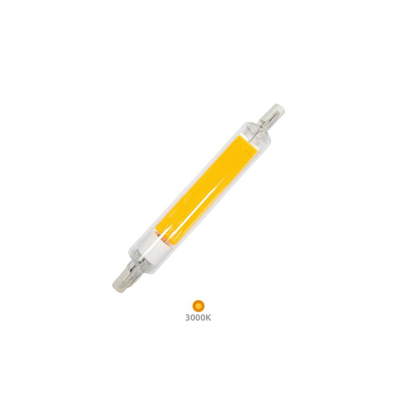 Bombilla Lineal LED R7s REGULABLE 118mm 7,6w 3000K 850Lm Diámetro 16mm 220V SILVER C1/10