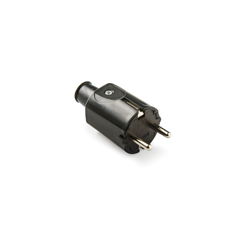 Clavija 16A 220V TT Goma Negro Diámetro 4,8mm IP44 Retractilado FAMATEL 25
