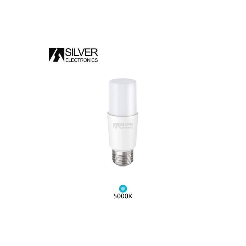 Bombilla Tubular LED T37 9w E27 5000K 806 Lm Diámetro 121mm ECONÓMICA SILVER C10