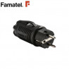 Clavija 16A 220V TT Goma Negro Diámetro 4,8mm IP54 FAMATEL C1/10