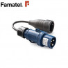 Adaptador Clavija CETAC 2P+T 16A a Base movil 16A Cable 25 cm FAMATEL | 10