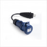 Adaptador base CETAC 2P+T 16A a Clavija Schuko 16A con Cable de 25cm 16A 250V IP44 FAMATEL