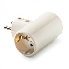 Adaptador Doble Cerámica Blanco TT 16A-220V Blister FAMATEL C1/8