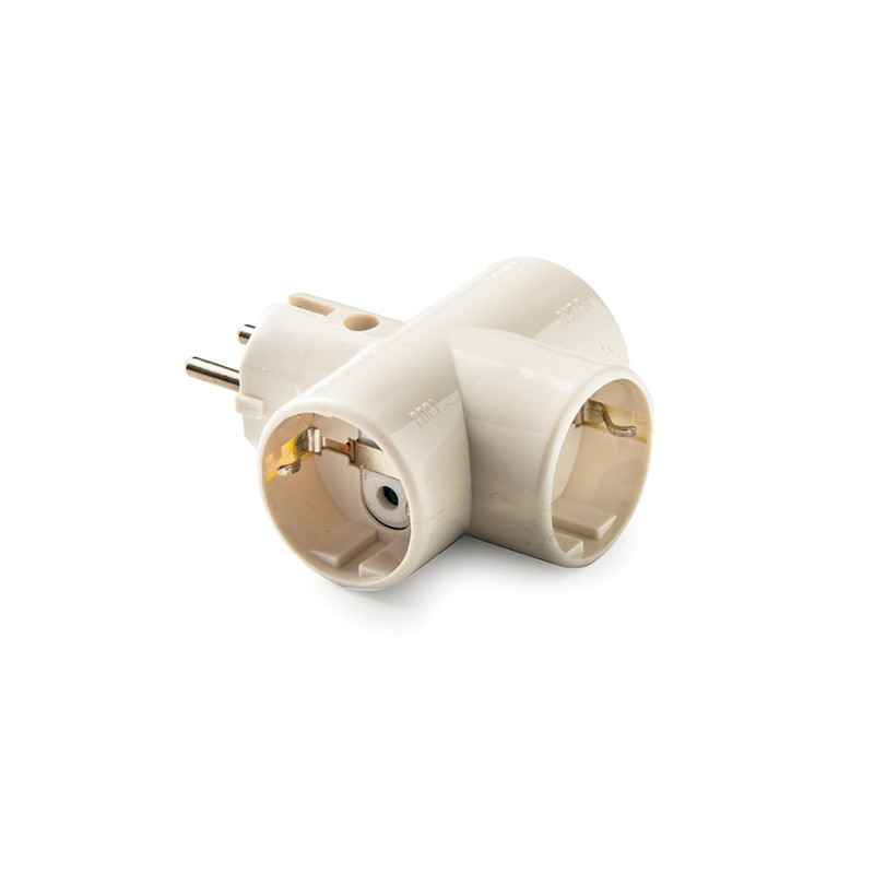 Adaptador Triple Cerámica Blanco TT 16A-220V FAMATEL C1/10