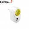 Adaptador Schuko 16A-250V TT con 2 USB FAMATEL | 6