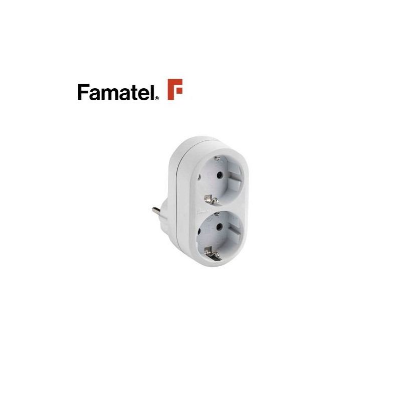 Adaptador Doble Blanco TT 16A-220V FAMATEL C1/12