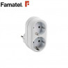 Adaptador Doble Blanco TT 16A-220V FAMATEL C1/12