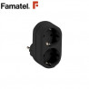Adaptador Doble Negro TT 16A-220V FAMATEL C1/12