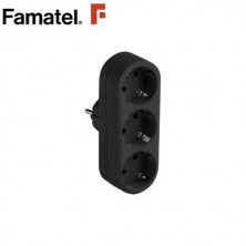 Adaptador Triple Negro TT 16A-220V FAMATEL C1/9