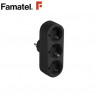 Adaptador Triple Negro TT 16A-220V FAMATEL C1/9