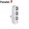 Adaptador Triple con interruptor Blanco TT 16A-250V FAMATEL C1/6