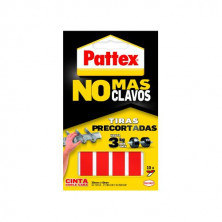 Pattex No mas Clavos cinta doble cara Tiras precortadas Roja