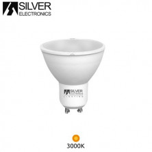 Bombilla Dicroica LED GU10 7w 3000K 567Lm ECONÓMICA 220V SILVER C10