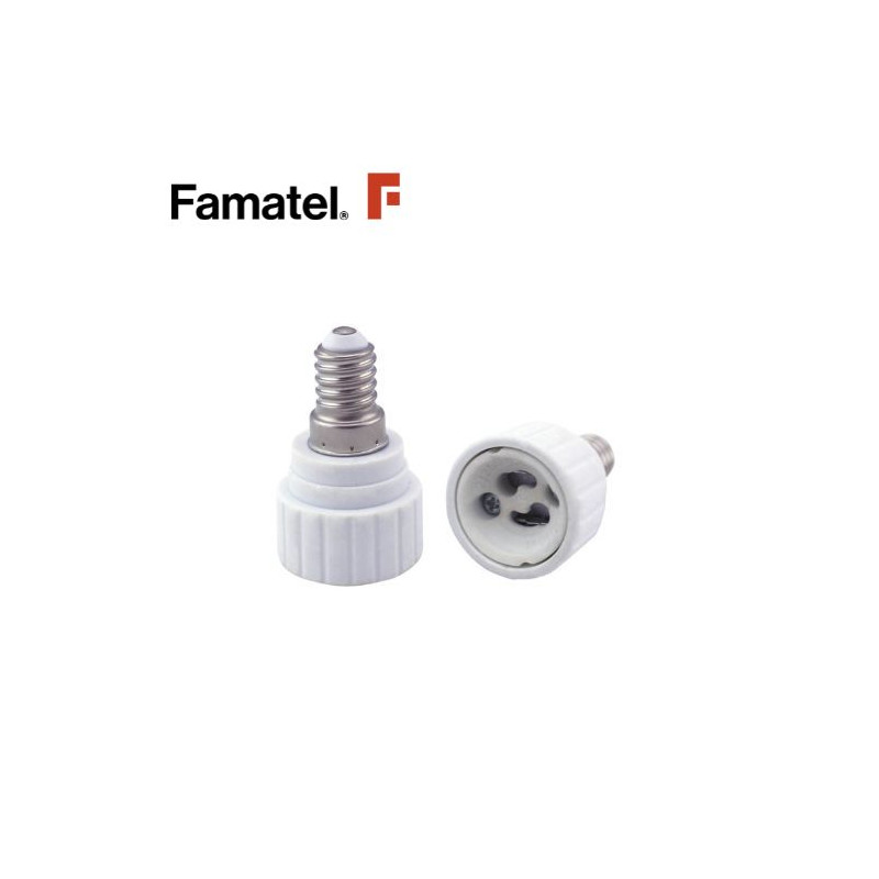 Portalámparas Conversor E14 Macho a GU10 Hembra FAMATEL C1/10
