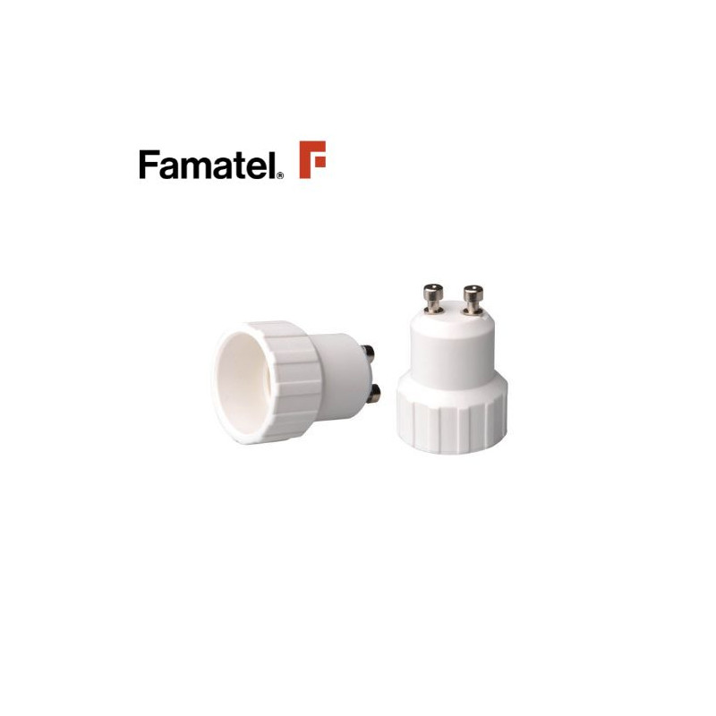 Portalámpara Conversor GU10 Macho a E14 Hembra FAMATEL C1/10