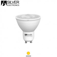 Bombilla Dicróica LED GU10 8w 4000K 772Lm 220V ECONÓMICA SILVER C10