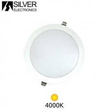 Downlight LED Redondo EMPOTRABLE 24w 4000K Color del marco Blanco 225x12mm ECO SILVER C1