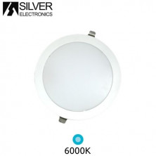 Downlight LED Redondo EMPOTRABLE 24w 6000K Color del marco Blanco 225x12mm ECO SILVER C1