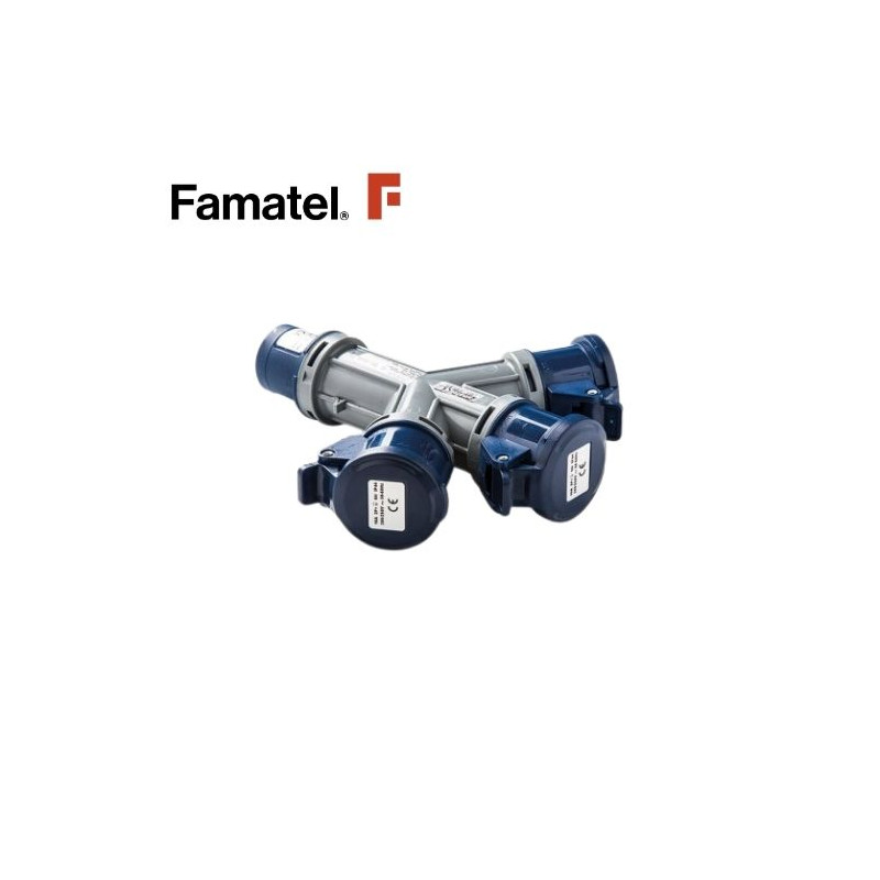 Adaptador CETAC 2P+T 16A 220v a 3 tomas FAMATEL | 2