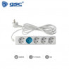 Base 5 Tomas TT 3x1,5mm 3 metros de cable Blanca (B) GSC C1/15