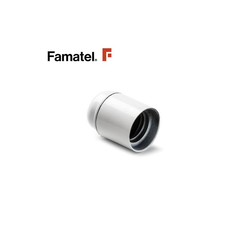 Portalámpara E27 Baquelita Liso Blanco FAMATEL C30