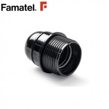 Portalámpara E27 Baquelita con Tope Roscado Negro FAMATEL | 30
