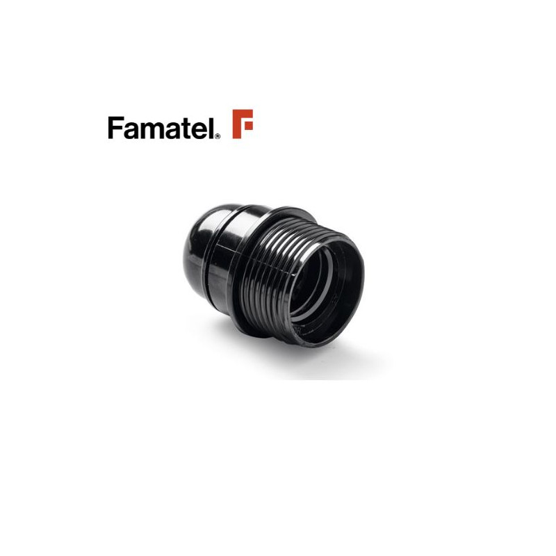 Portalámpara E27 Baquelita con Tope Roscado Negro FAMATEL | 30
