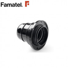 Portalámpara E27 Baquelita con tope y arandela Roscado Negro Blister FAMATEL C8