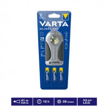 Linterna LED Silver Light 28Lm (Funciona con 3 pilas AAA incluidas) VARTA
