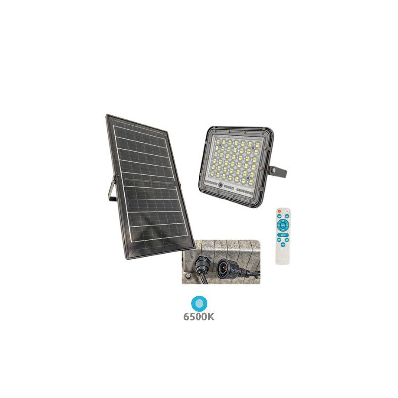 Proyector Solar Exterior 100w 6500K 900Lm Batería + mando Gris SILVER C1