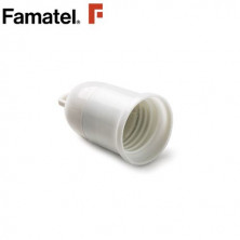Portalámpara E27 Termoplástico Provisional para Obras Blanco Blister FAMATEL C12