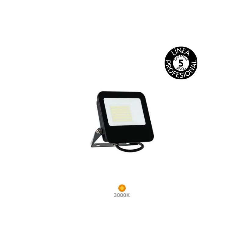 Proyector LED 30W 3000K 5250Lm Negro IP65 FORGE PRO+ Línea Profesional 5 años de garantía SILVER