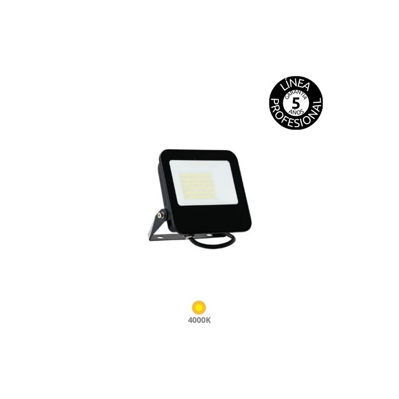 Proyector LED 30W 4000K 5250Lm Negro IP65 FORGE PRO+ Línea Profesional 5 años de garantía SILVER
